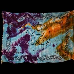 Multicolor Triquetra Norse Nordic Pagan symbol tapestry or throw blanket